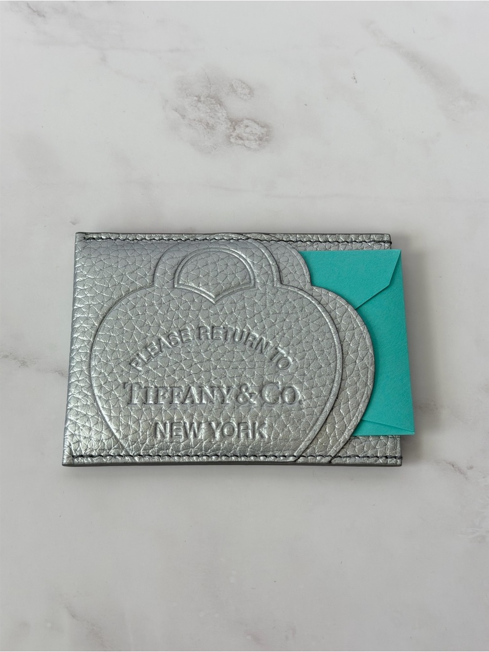 Tiffany & Co. Metallic Silver Card Holder